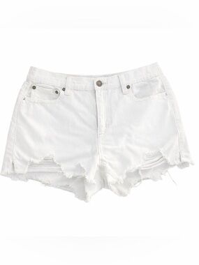 Aerie Daydream White Distressed Denim Shorts Medium